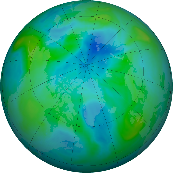 Arctic ozone map for 05 September 2008